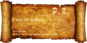 Patrik Kabos névjegykártya